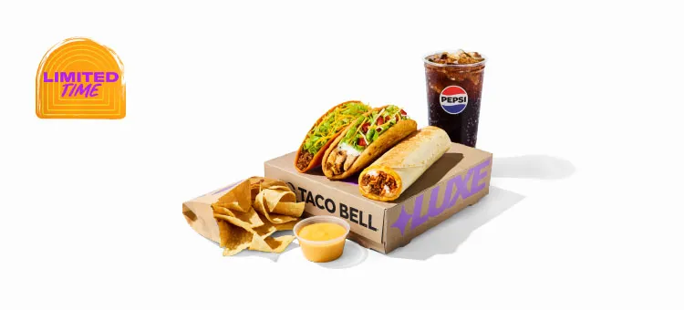 Archive Luxe Box™: Includes a Seasoned Beef Quesarito, a Chicken Chalupa Supreme, a Nacho Cheese Doritos® Locos Tacos…