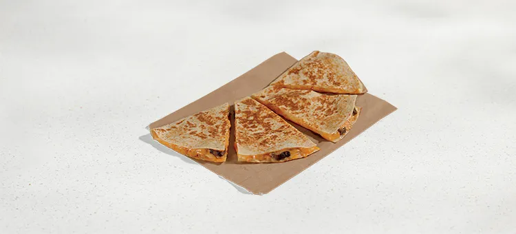 Steak Quesadilla: A large flour tortilla filled with a blend of mozzarella, pepperjack, and cheddar cheeses, grilled…