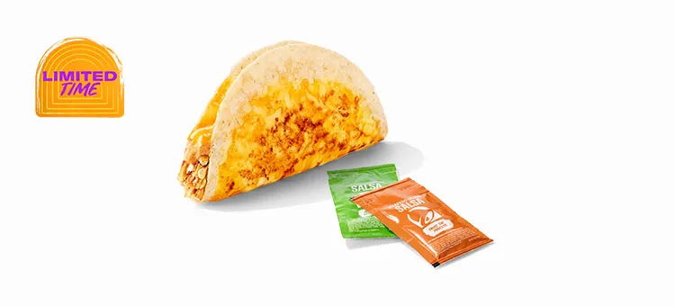 Cantina Chicken Crispy Taco: A freshly fried white-corn taco shell filled with savory, slow-roasted chicken, a blend of…