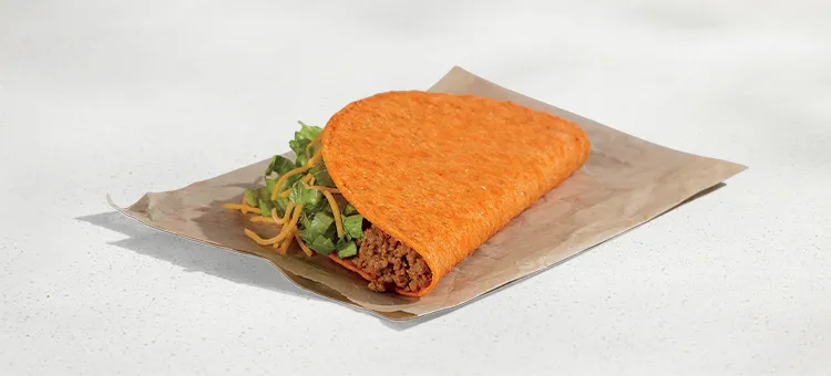 Nacho Cheese Doritos® Locos Tacos: A crunchy taco shell seasoned with Nacho Cheese Doritos® flavor filled with seasoned…