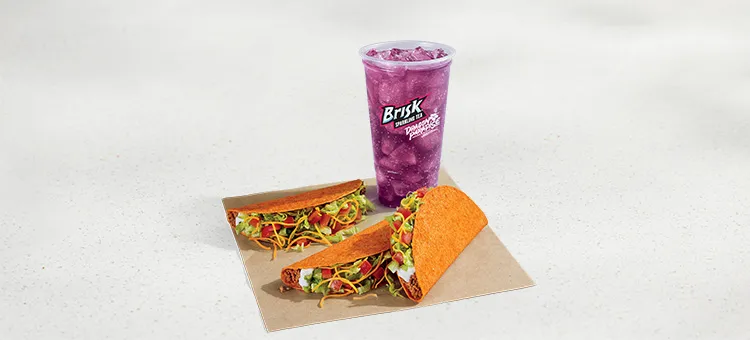 3 Doritos® Locos Tacos Supreme Combo: Includes three Nacho Cheese Doritos® Locos Tacos Supreme® and a Large fountain drink.