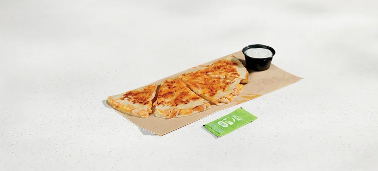 Cantina Chicken Quesadilla: Savory, slow-roasted chicken, Creamy Chipotle sauce, and a blend of mozzarella, pepperjack, and…