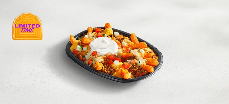 Jalapeño Ranch Nacho Fries: Crispy, golden Nacho Fries topped with seasoned beef, Nacho Cheese sauce, Jalapeño Ranch sauce…