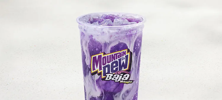 MOUNTAIN DEW BAJA MIDNIGHT™ dirty soda: A twist on Mountain Dew Baja Midnight with sweet, vanilla creme swirled in.