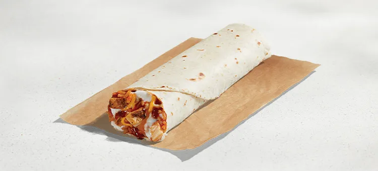 Chicken Enchilada Burrito: A warm flour tortilla filled with grilled, marinated all-white-meat chicken, seasoned rice, Red…