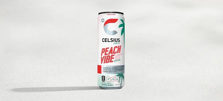 Celsius® Energy Peach Vibe: Enjoy nothing but good vibes with CELSIUS® Peach Vibe! Peach Vibe is deliciously sweet and 100%…
