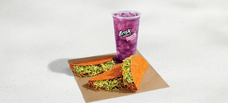 3 Doritos® Locos Tacos Combo: Includes three Nacho Cheese Doritos® Locos Tacos and a Large fountain drink.