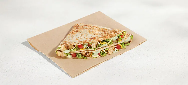 Avocado Ranch Chicken Stacker: Grilled all-white-meat chicken, Avocado Ranch Sauce, three-cheese blend, lettuce, and…