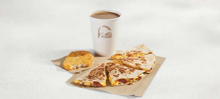 Breakfast Quesadilla Combo: Includes a Sausage Breakfast Quesadilla, Hash Brown, and a Medium fountain drink.