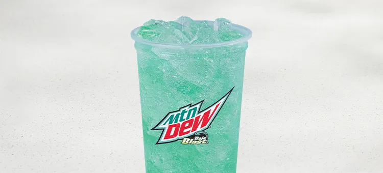 MTN DEW® Baja Blast®: The exhilarating taste of DEW® and a blast of tropical lime flavor.