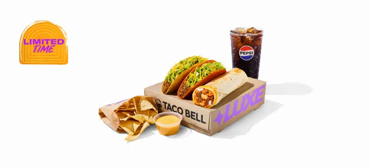 Archive Luxe Box™: Includes a Seasoned Beef Quesarito, a Crunchy Taco, a Nacho Cheese Doritos® Locos Tacos, Chips & Nacho…