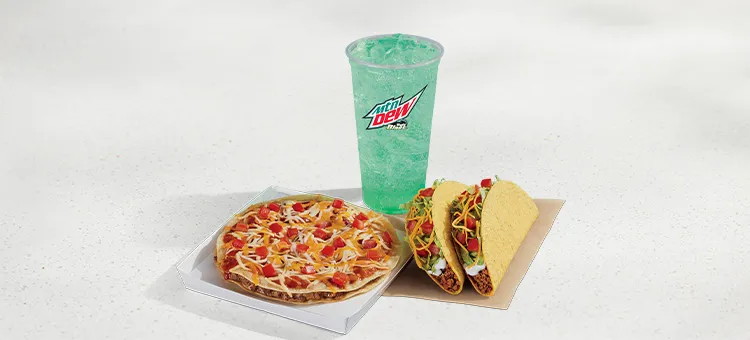 Mexican Pizza Combo: Includes a Mexican Pizza, two Crunchy Taco Supremes®, and a Large fountain drink.