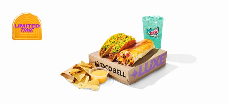 Ultimate Luxe Box™: Includes a Steak Grilled Cheese Burrito, Crunchy Taco, Nacho Cheese Doritos® Locos Tacos, Chips and…