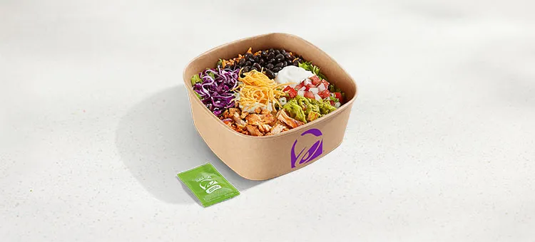 Cantina Chicken Bowl: Savory, slow-roasted chicken, seasoned rice, slow-simmered black beans, Avocado Ranch sauce…