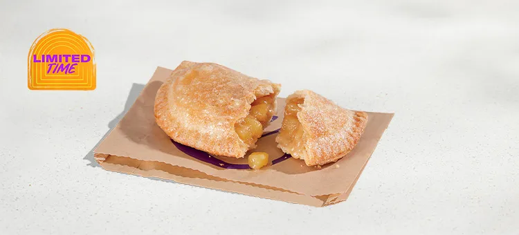 Caramel Apple Empanada: A golden, crispy empanada with warm apple pieces and a creamy caramel filling - sweet, hand-held…