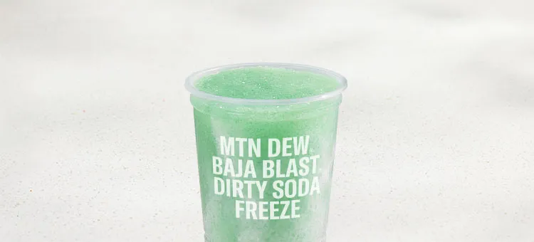 MOUNTAIN DEW ® BAJA BLAST® dirty soda Freeze: A twist on our iconic Mountain Dew Baja Blast Freeze with sweet, vanilla…