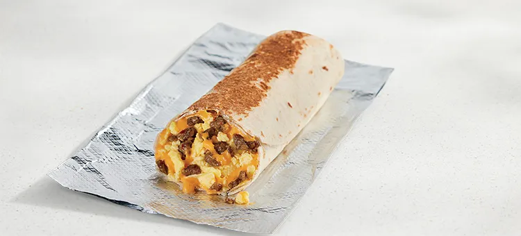 Cheesy Toasted Breakfast Burrito Sausage