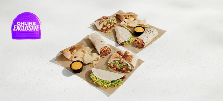 Meal for 2: Includes two Crunchwrap Supremes®, two Bean Burritos, two Soft Tacos, and two orders of Chips & Nacho Cheese…