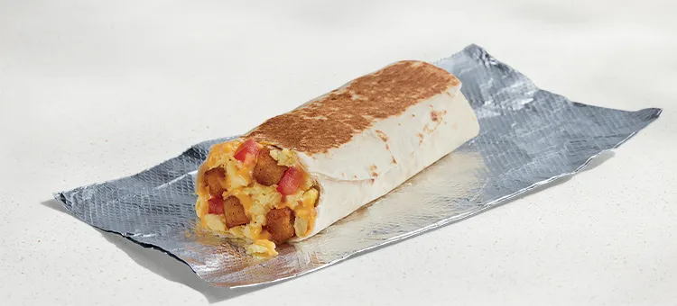 Cheesy Toasted Breakfast Burrito Potato
