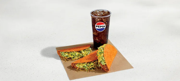 3 Doritos® Locos Tacos Combo: Includes three Nacho Cheese Doritos® Locos Tacos and a Large fountain drink.