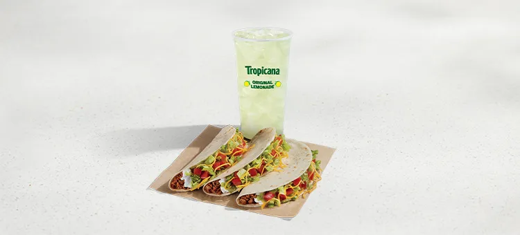 3 Soft Tacos Supreme® Combo: Includes three Soft Taco Supremes® and a Large fountain drink.