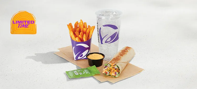 Cantina Chicken Burrito & Fries Deal: Includes a Cantina Chicken Burrito, Nacho Fries with a side of Nacho Cheese sauce to…
